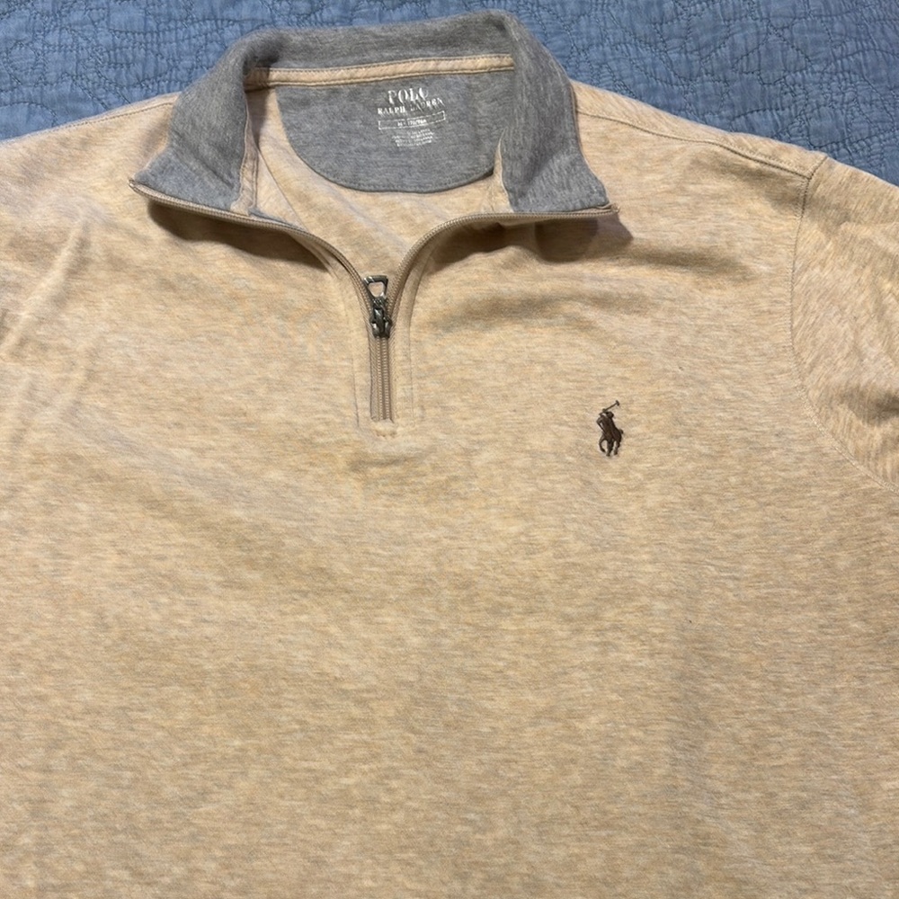 Polo by Ralph Lauren Beige Quarter-Zip Men's Shirt
